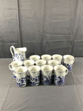 Churchill Blue Willow Coffee Mugs & Jug - thumbnail 1 of 7