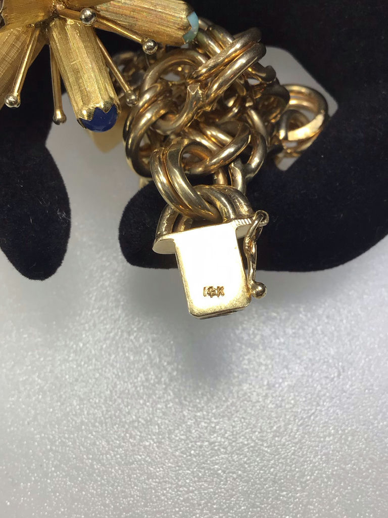 Vintage Yellow Gold 18K Sputnik on 14K Bracelet (18K/12+, 14K/36+ dwt) - image 7 of 8