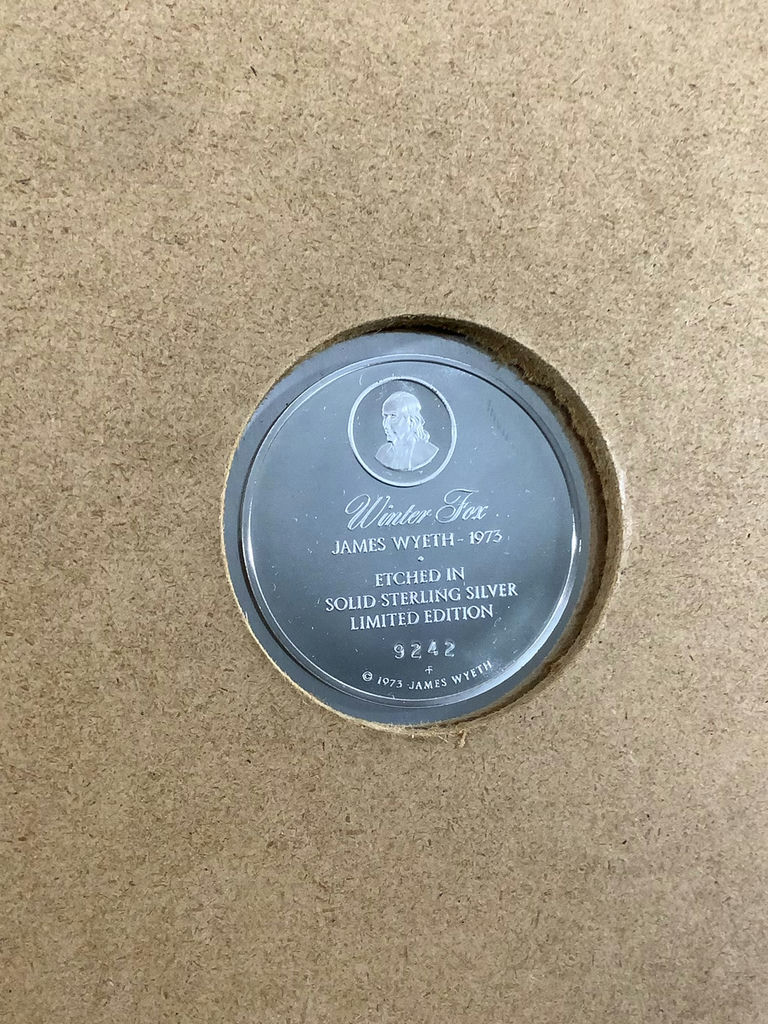 Franklin Mint / Wyeth "Winter Fox" 1973 Sterling Collector Plate - image 5 of 5