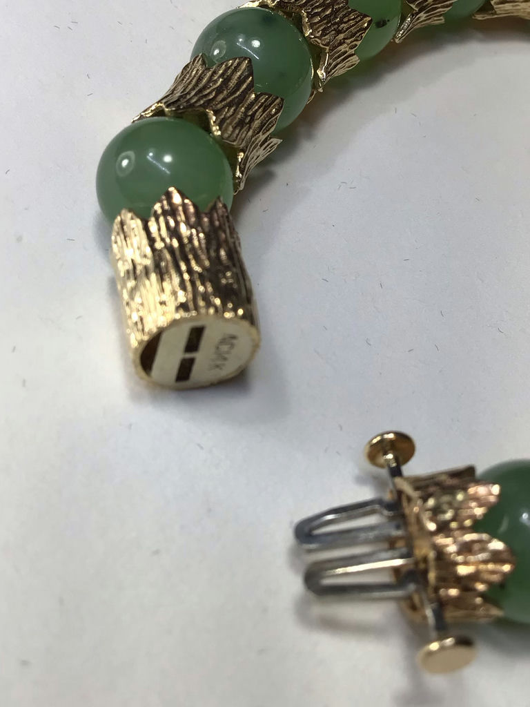 14K Gold & Serpentine Jewelry - image 7 of 16
