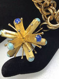 Vintage Yellow Gold 18K Sputnik on 14K Bracelet (18K/12+, 14K/36+ dwt) - thumbnail 2 of 8