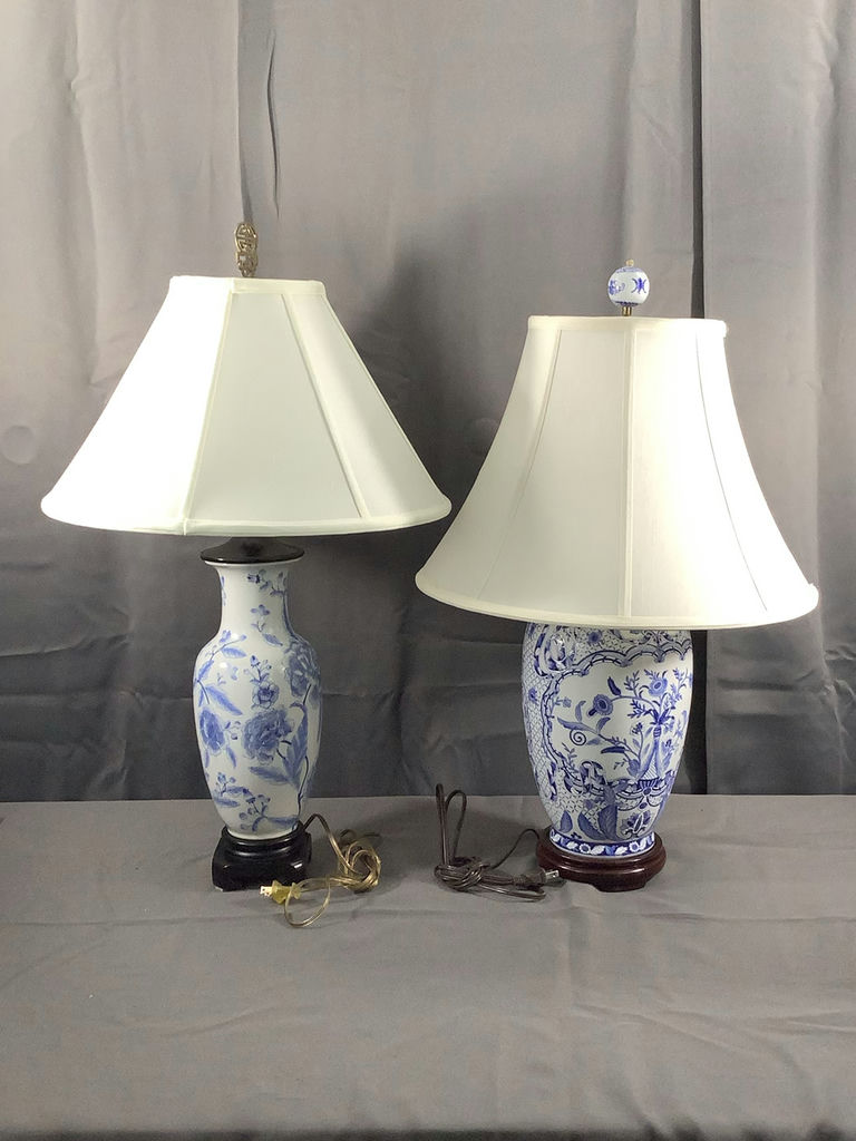 Blue & White Ceramic Lamps - image 1 of 12