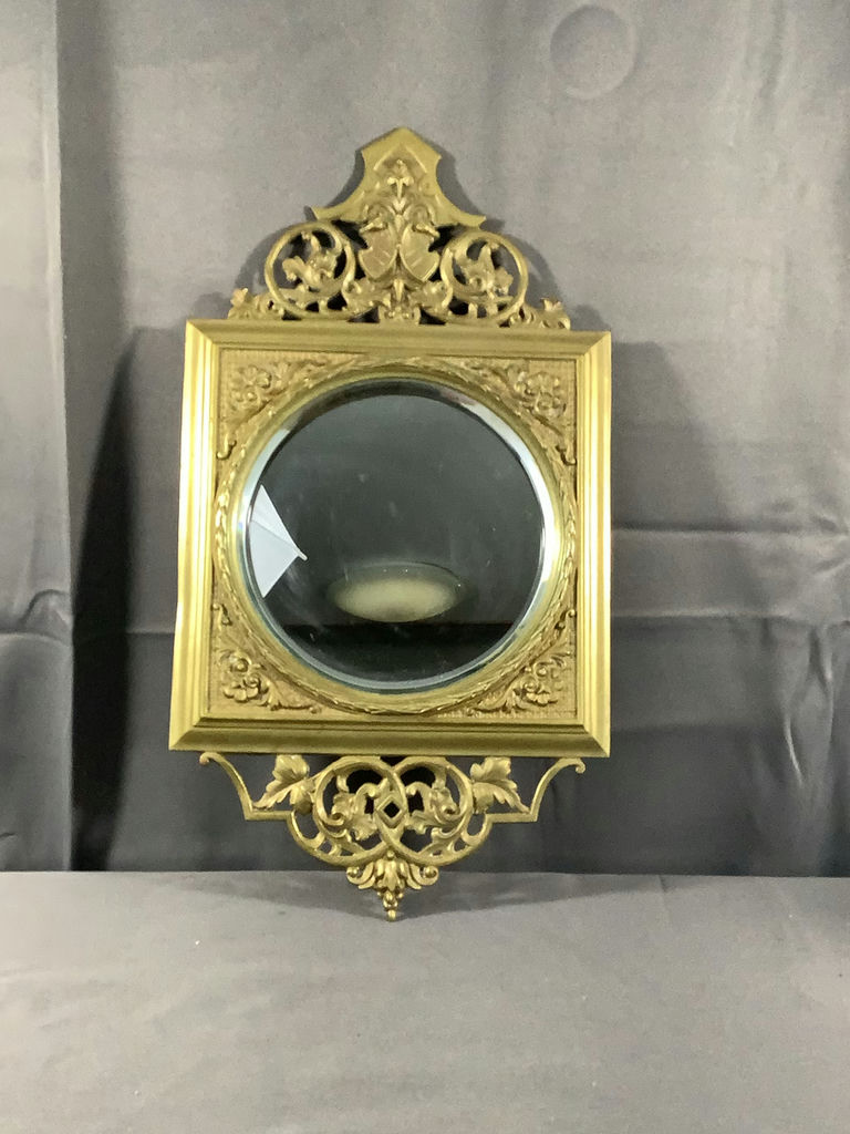 Antique Heavy Brass Wall Mirrors - image 2 of 5