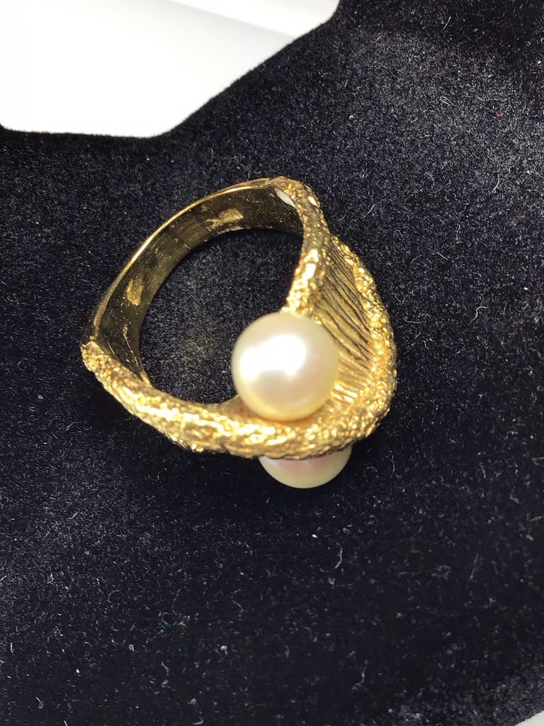 Vintage 18K Yellow Gold & Pearls Jewelry (15+ dwt) - image 3 of 9