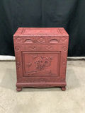 Red Carved Wood Chest - thumbnail 1 of 8