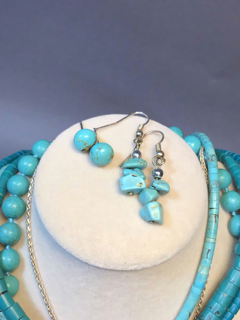 Turquoise Stone & Silver Jewelry (3+dwt) - image 12 of 12