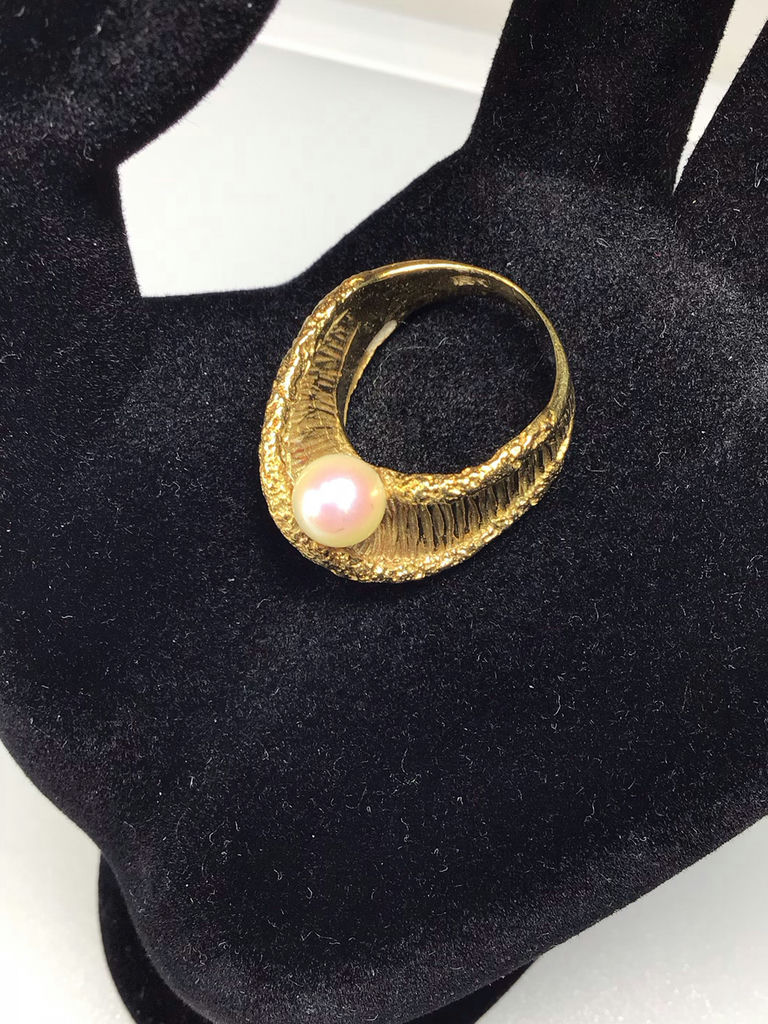 Vintage 18K Yellow Gold & Pearls Jewelry (15+ dwt) - image 6 of 9
