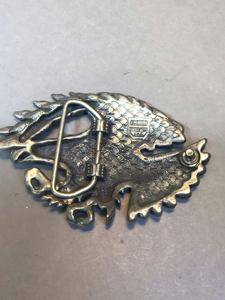 Flying Eagle Metal & Turquoise Buckles and Bolo - image 10 of 10