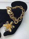 Vintage Yellow Gold 18K Sputnik on 14K Bracelet (18K/12+, 14K/36+ dwt) - thumbnail 1 of 8