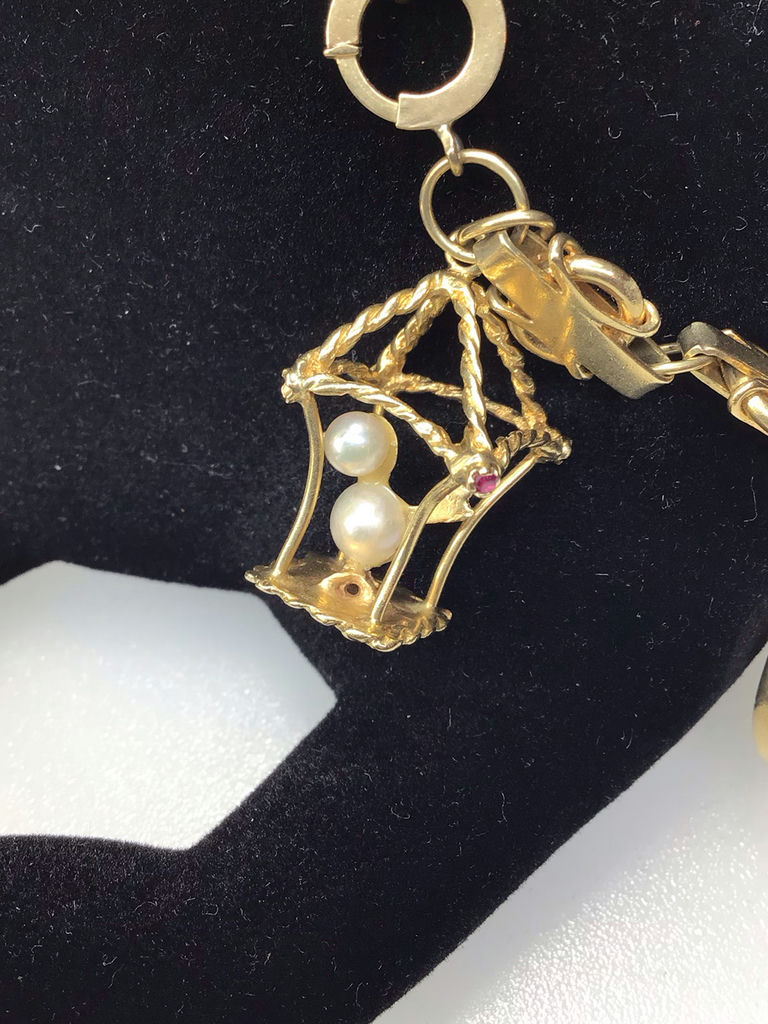 Vintage 14K Chunky Charm Bracelet (37+dwt) - image 10 of 15