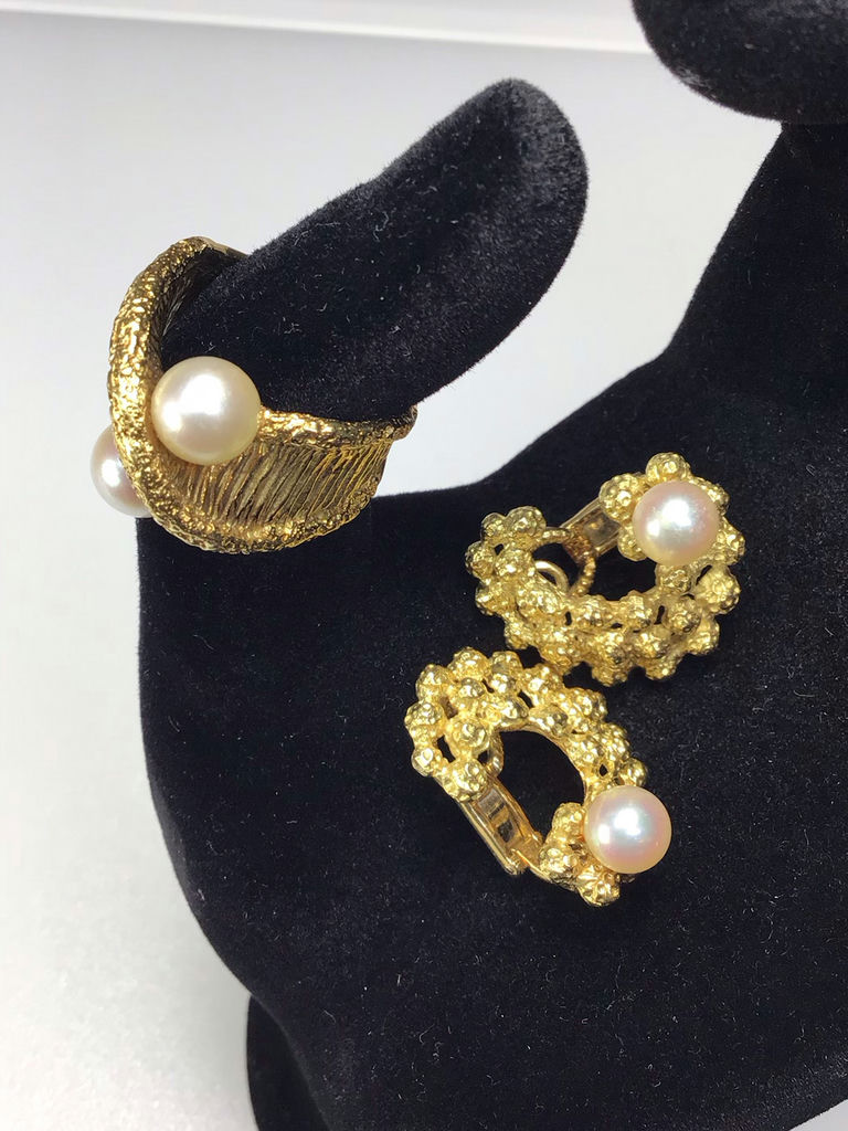 Vintage 18K Yellow Gold & Pearls Jewelry (15+ dwt) - image 1 of 9