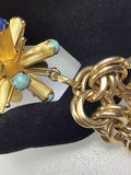 Vintage Yellow Gold 18K Sputnik on 14K Bracelet (18K/12+, 14K/36+ dwt) - thumbnail 3 of 8