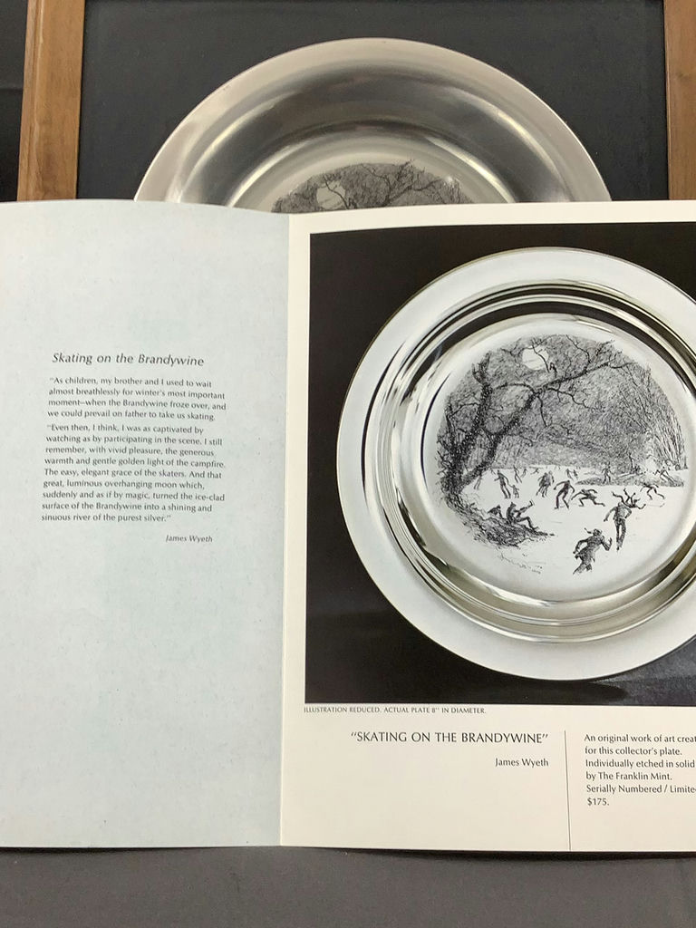 Franklin Mint 1975 / Wyeth "Skating on the Brandywine" Sterling Collector Plate - image 4 of 5