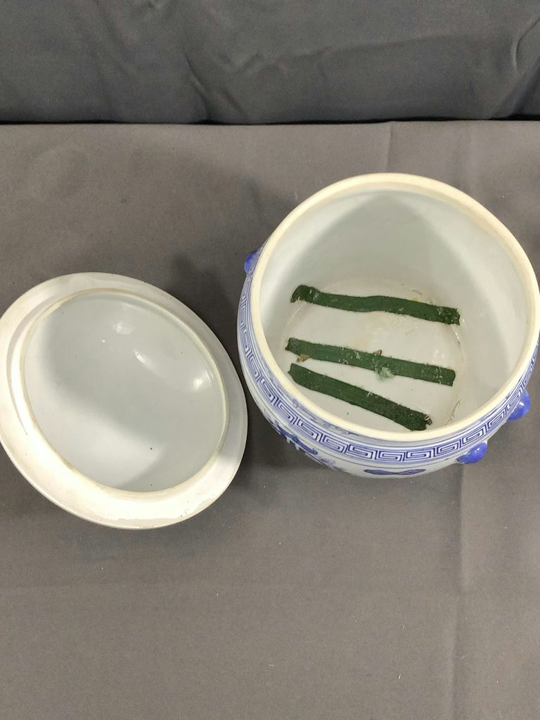 Blue & White Ceramic Planters And Jar - image 4 of 12
