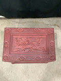 Red Carved Wood Chest - thumbnail 4 of 8