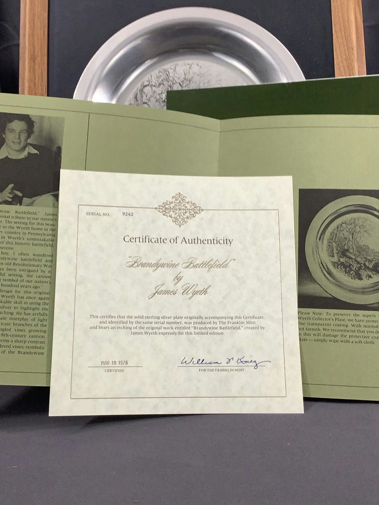 Franklin Mint 1976 / Wyeth "Brandywine Battlefield" Sterling Collector Plate - image 3 of 5