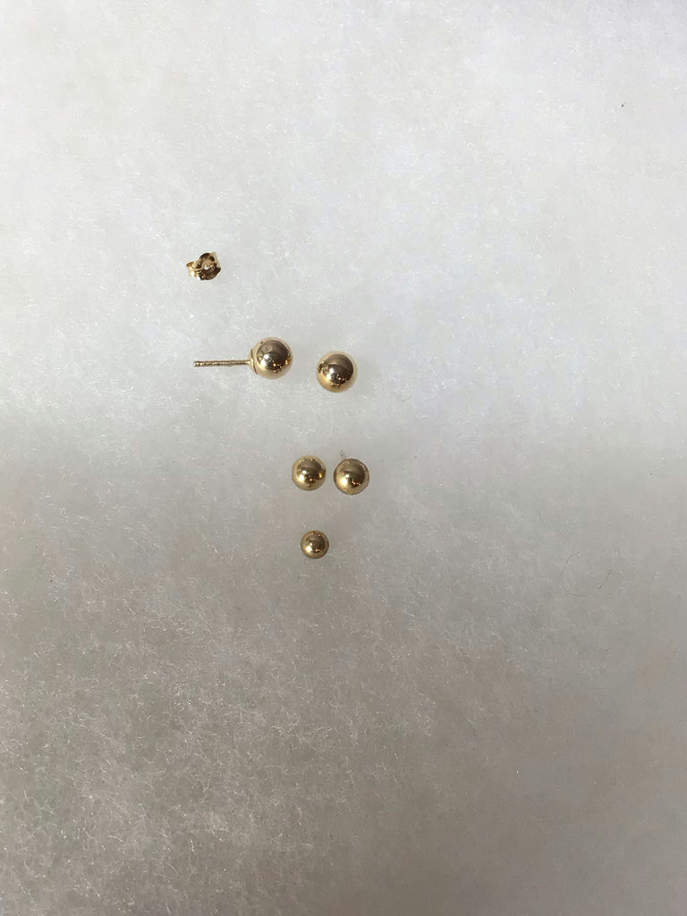 14K Gold Stud Earrings - image 6 of 7