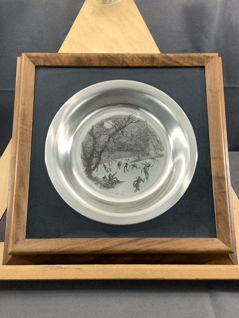 Franklin Mint 1975 / Wyeth "Skating on the Brandywine" Sterling Collector Plate - image 1 of 5