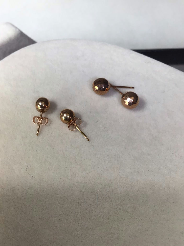 14K Gold Stud Earrings - image 5 of 7