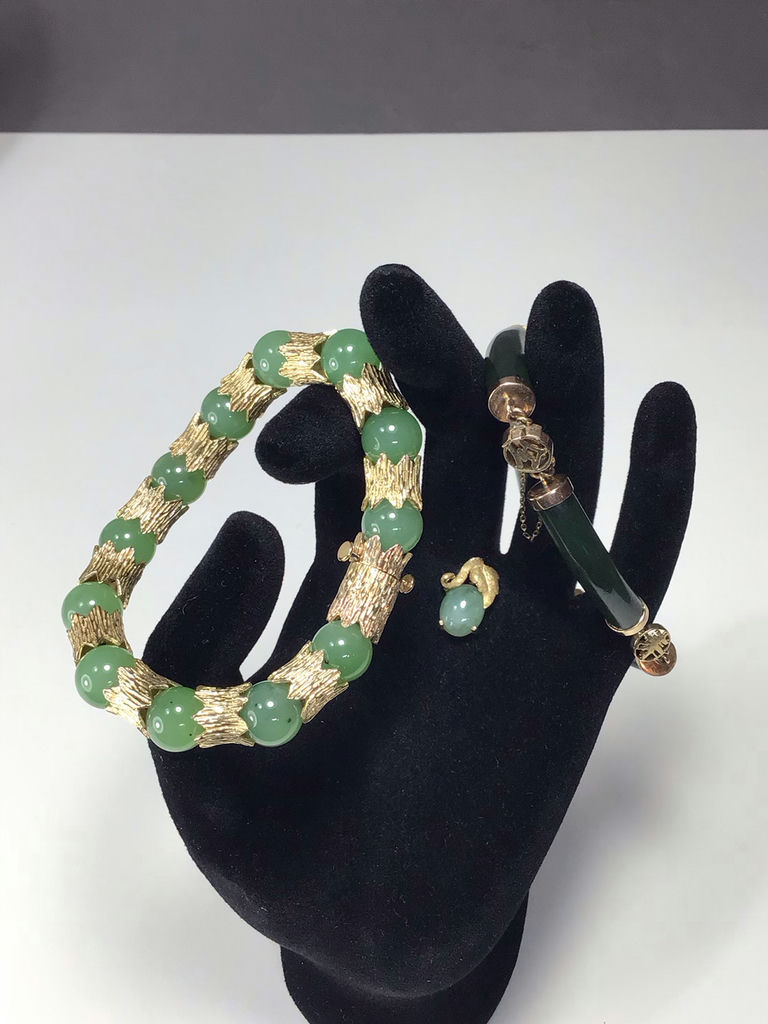 14K Gold & Serpentine Jewelry - image 1 of 16
