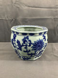 Blue & White Ceramic Planters And Jar - thumbnail 8 of 12