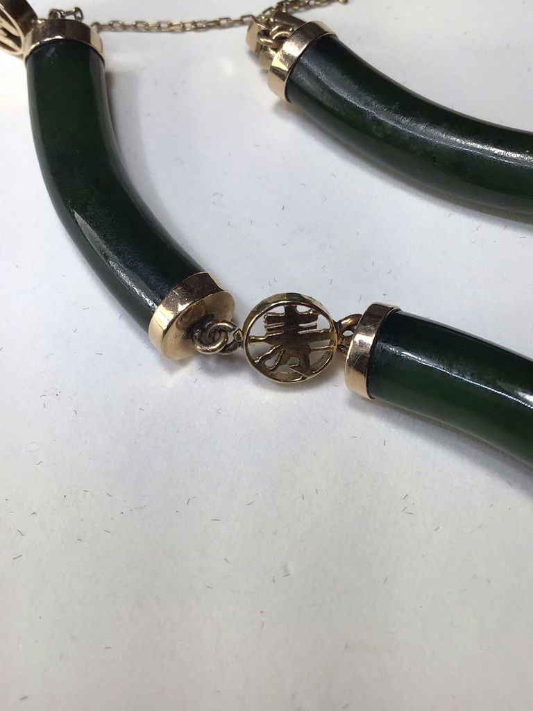 14K Gold & Serpentine Jewelry - image 15 of 16
