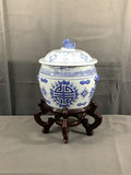 Blue & White Ceramic Planters And Jar - thumbnail 2 of 12