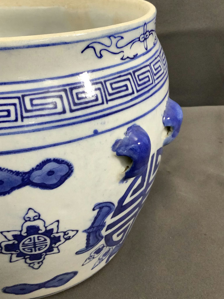 Blue & White Ceramic Planters And Jar - image 5 of 12