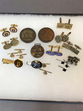 Men's Cufflinks, Tie Tacks, Brass Centennial Medallions - thumbnail 1 of 11