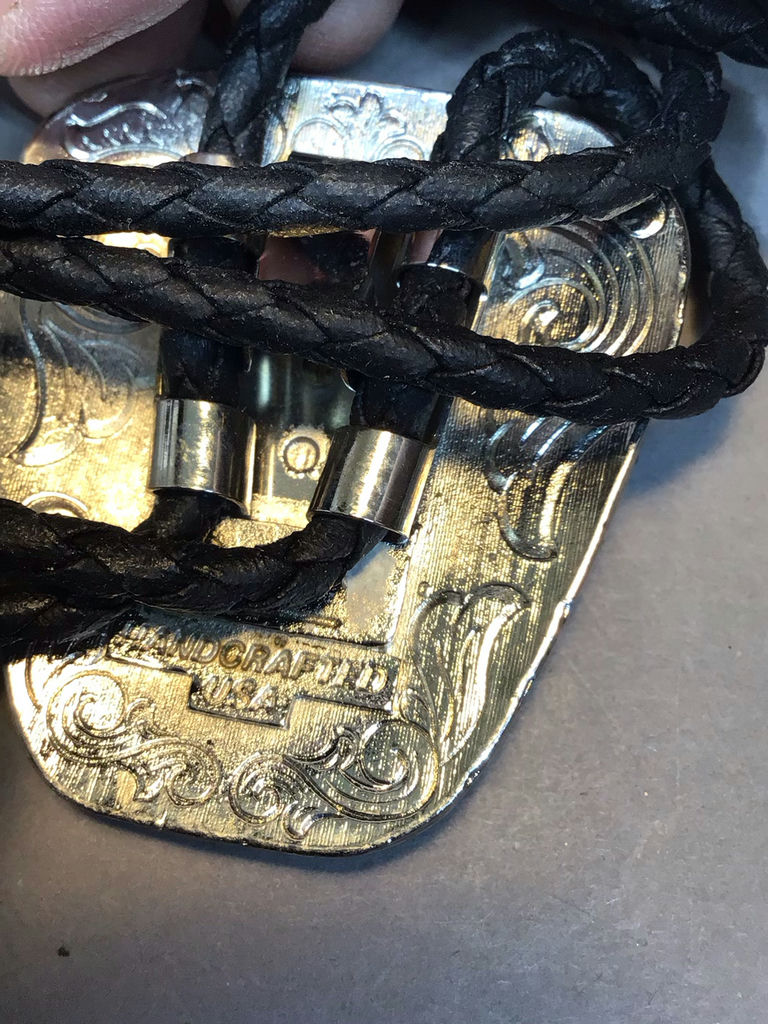 Flying Eagle Metal & Turquoise Buckles and Bolo - image 3 of 10