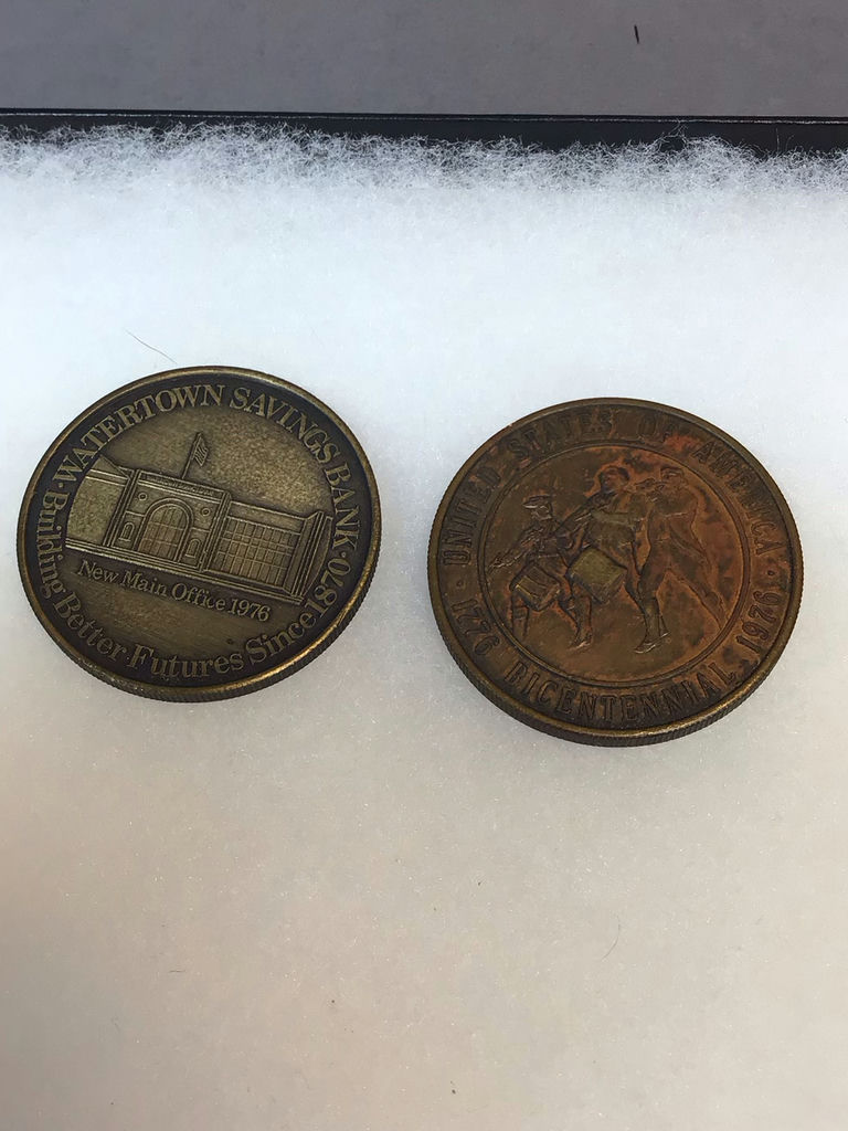 Men's Cufflinks, Tie Tacks, Brass Centennial Medallions - image 10 of 11