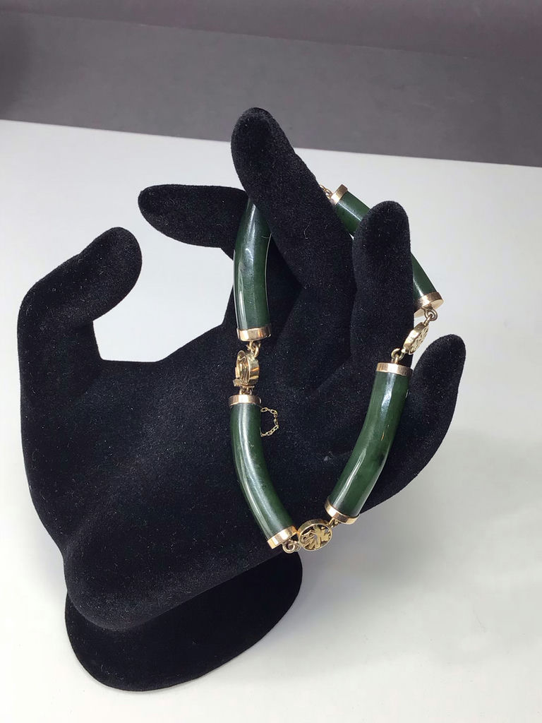 14K Gold & Serpentine Jewelry - image 11 of 16