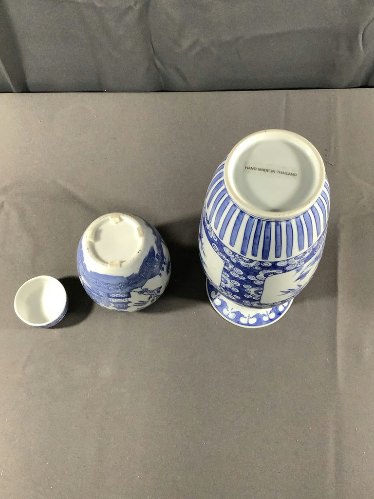 Asian Decorative Blue & White Ceramics - image 11 of 13