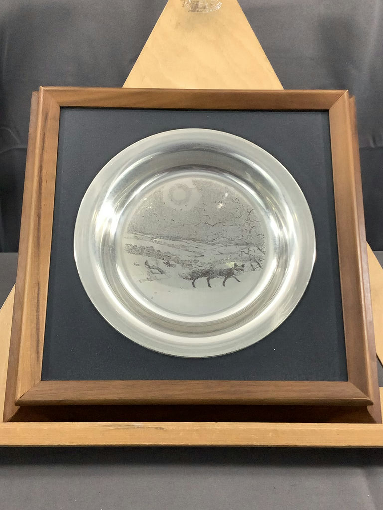 Franklin Mint / Wyeth "Winter Fox" 1973 Sterling Collector Plate - image 1 of 5