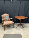 Antique Tilt Top Table & Arm Chair - thumbnail 1 of 11