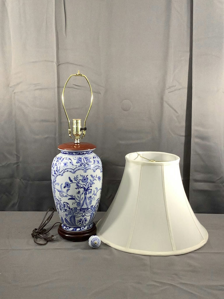 Blue & White Ceramic Lamps - image 5 of 12