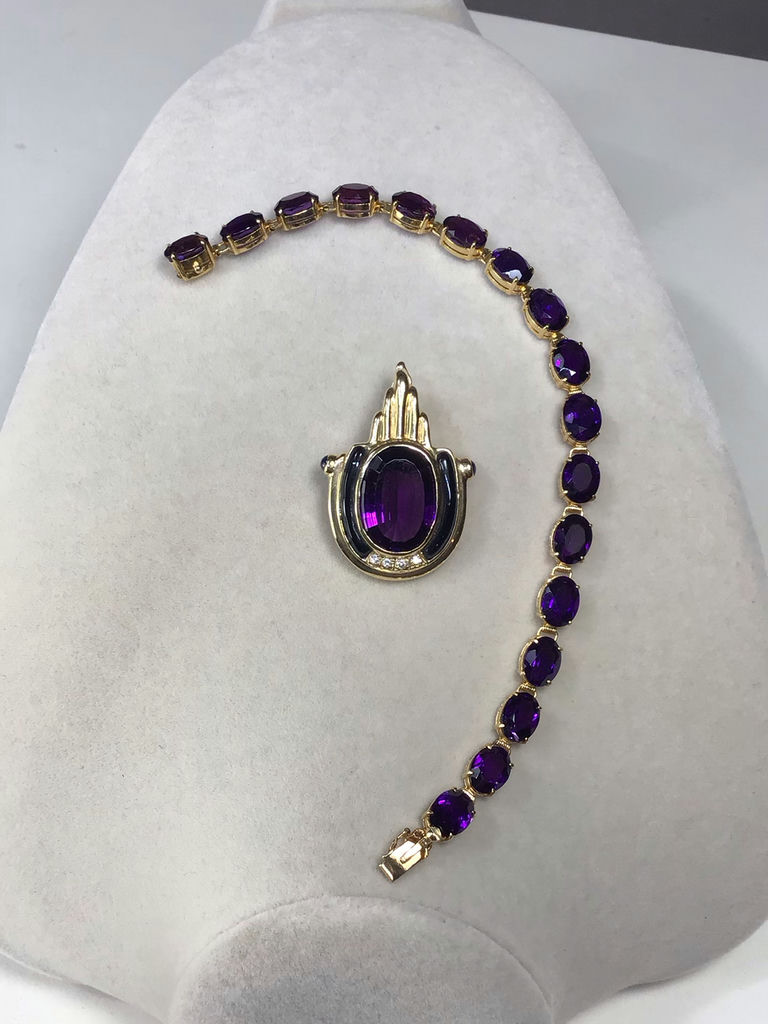 14K Gold & Amethyst Statement Jewelry - image 1 of 12