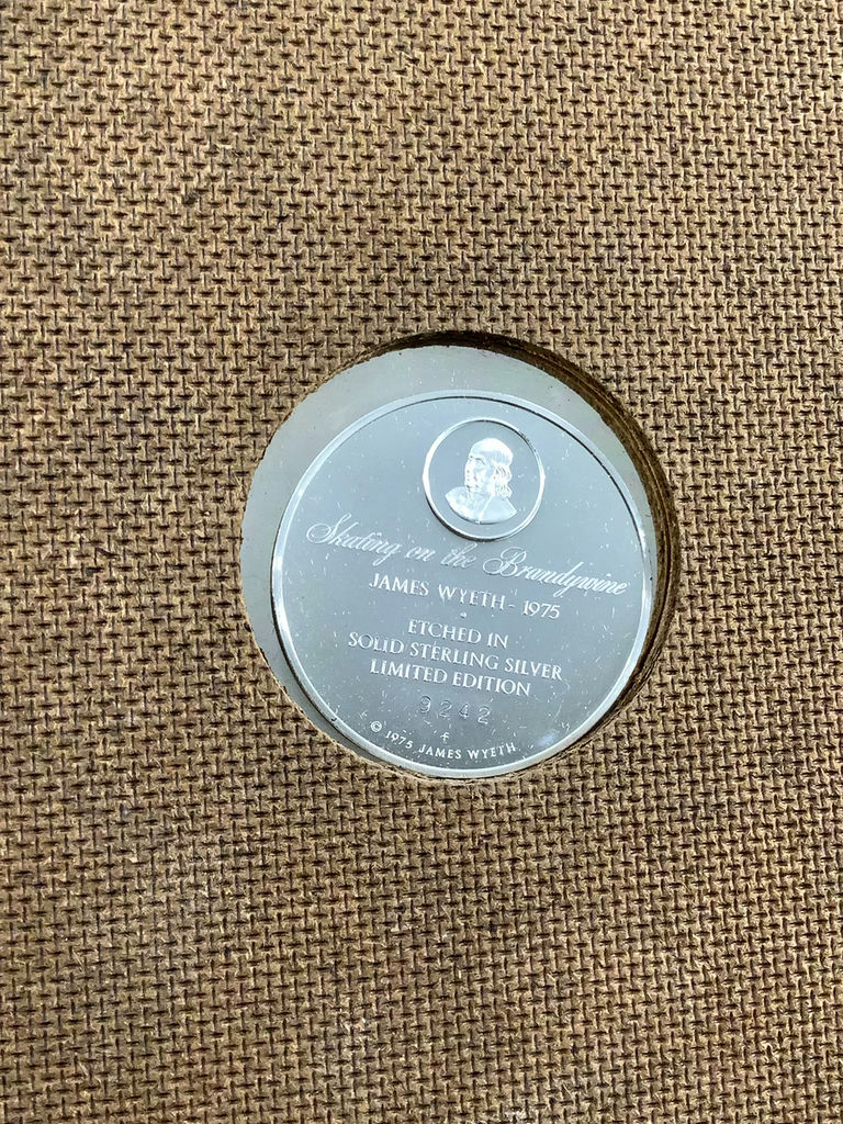 Franklin Mint 1975 / Wyeth "Skating on the Brandywine" Sterling Collector Plate - image 5 of 5
