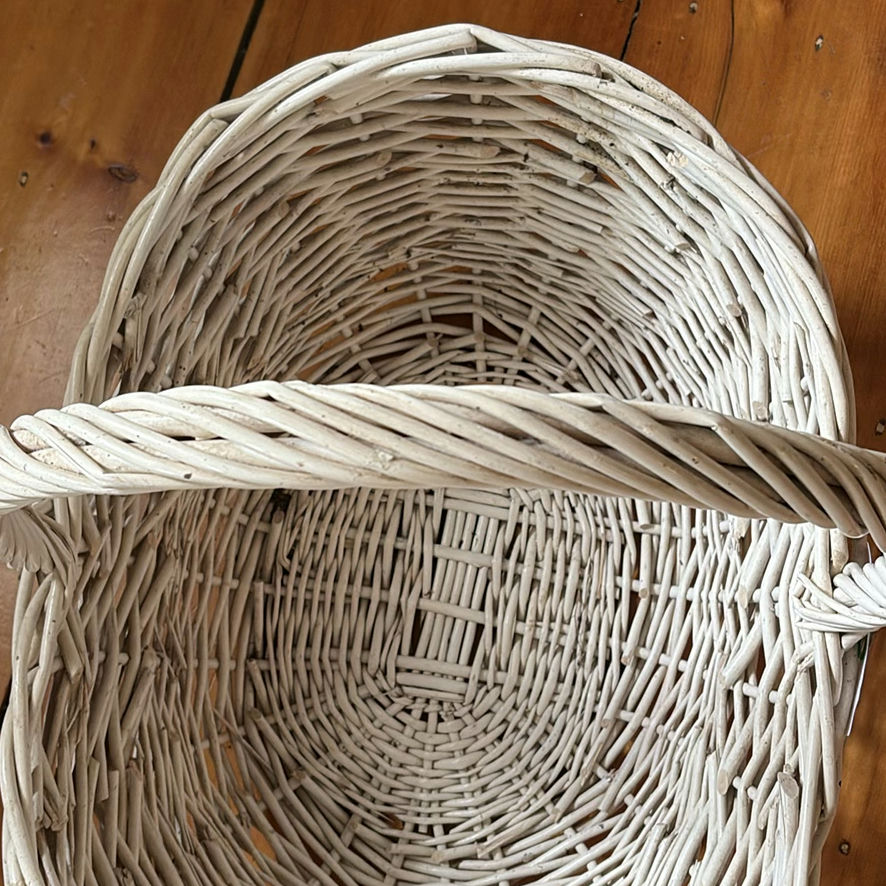 Large White Wicker Basket - image 6 of 7