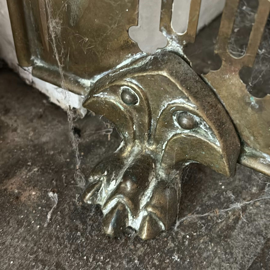 Antique Brass Fireplace Fender - image 4 of 15