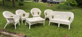 6-Piece White Whicker Outdoor Lounge Set - thumbnail 1 of 20