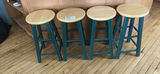 Four Rustic Wooden Stools - thumbnail 1 of 9