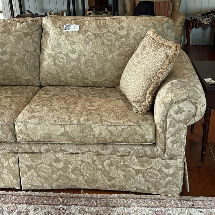 Cream/Tan Floral Sofa - image 3 of 12