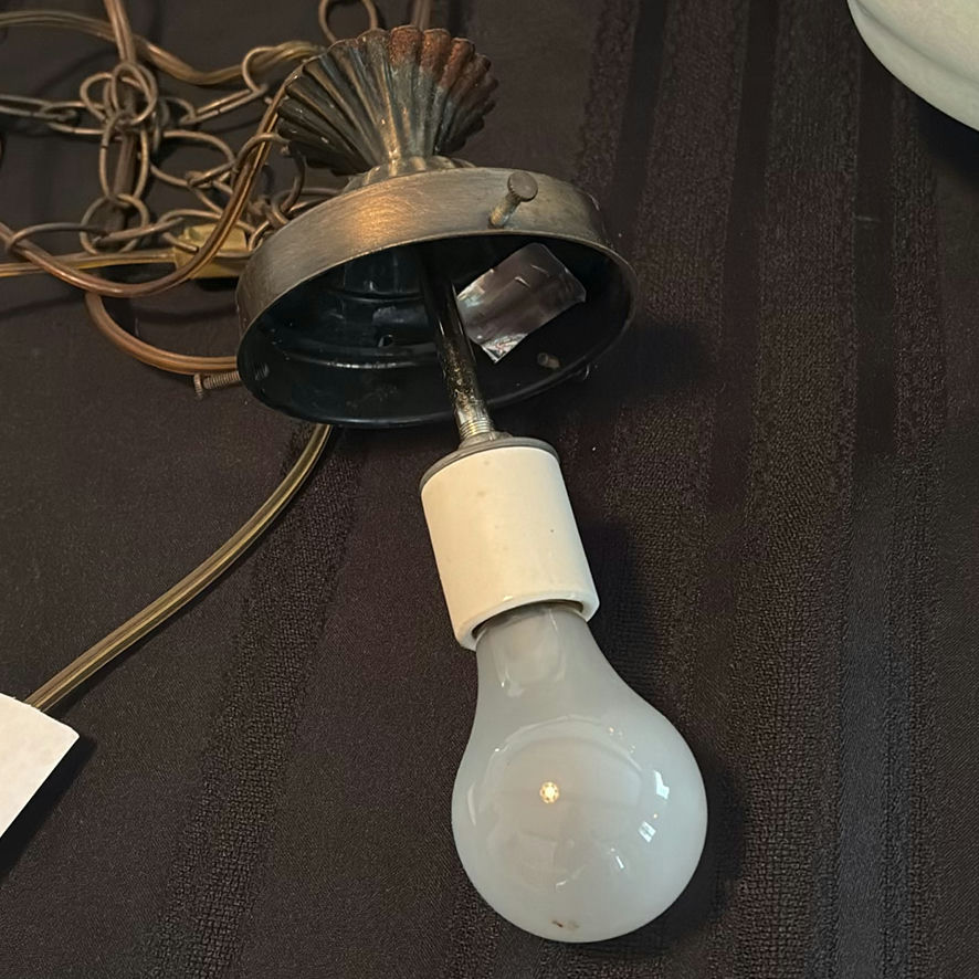 Vintage Swag Lamp With Glass Globe - image 8 of 10