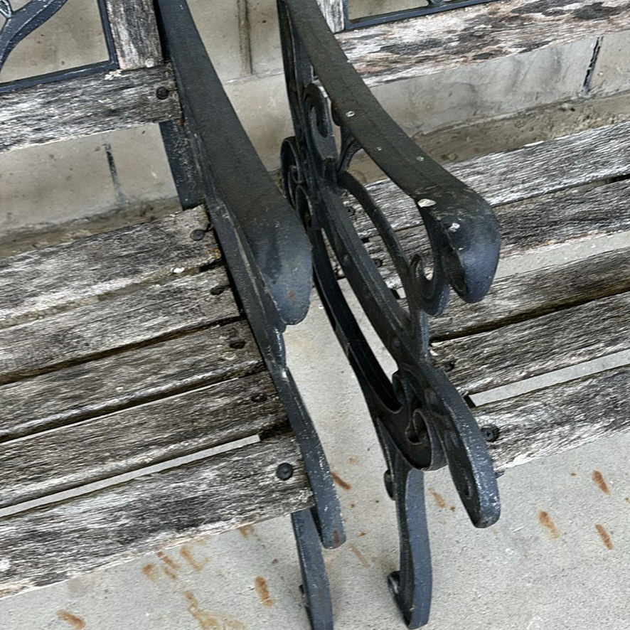 Two Cast Iron Bench Chairs - image 11 of 11