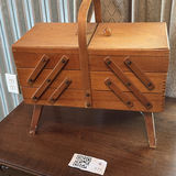 Wooden Sewing Basket and Knitting Supplies - thumbnail 9 of 10