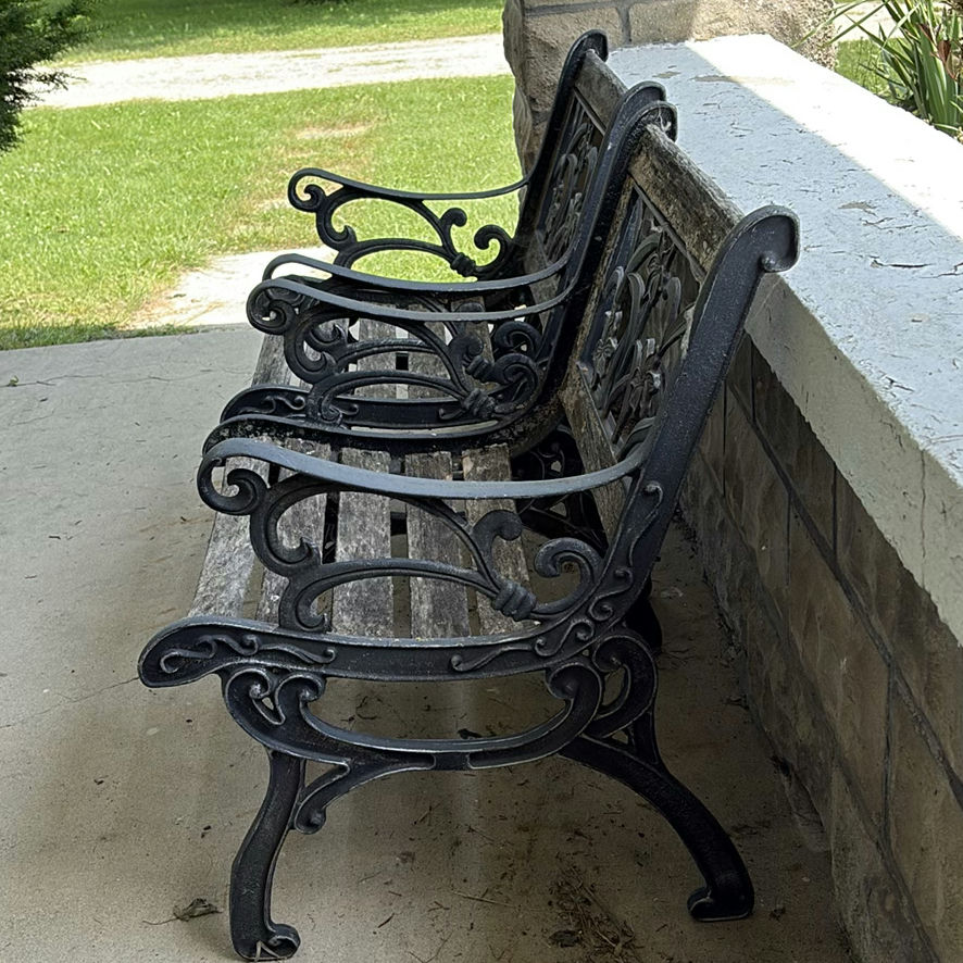 Two Cast Iron Bench Seats - image 5 of 9