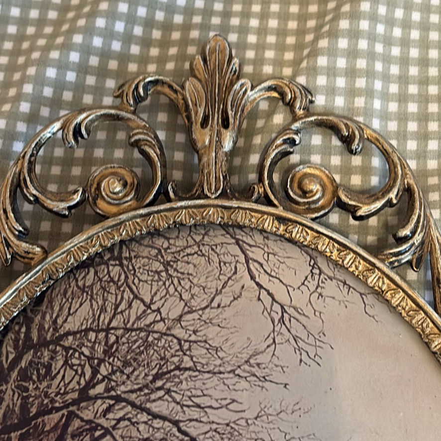 Ornate Metal Oval Framed Art - image 4 of 11