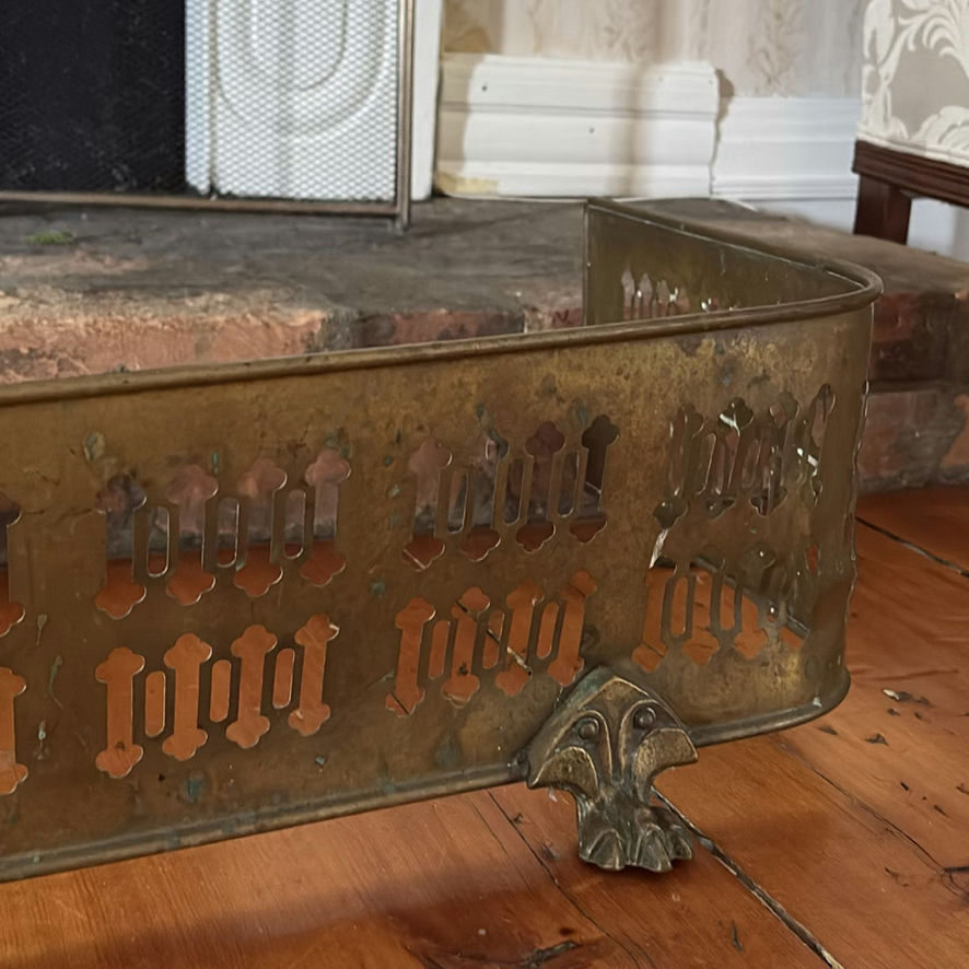 Antique Brass Fireplace Fender - image 12 of 15