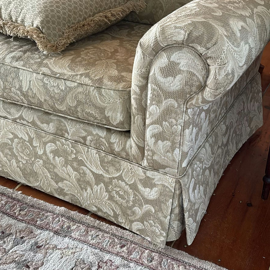 Cream/Tan Floral Sofa - image 5 of 12